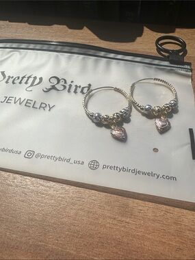 NEW Pretty Bird Jewelry Mixed Metal / Tricolor Hoops
